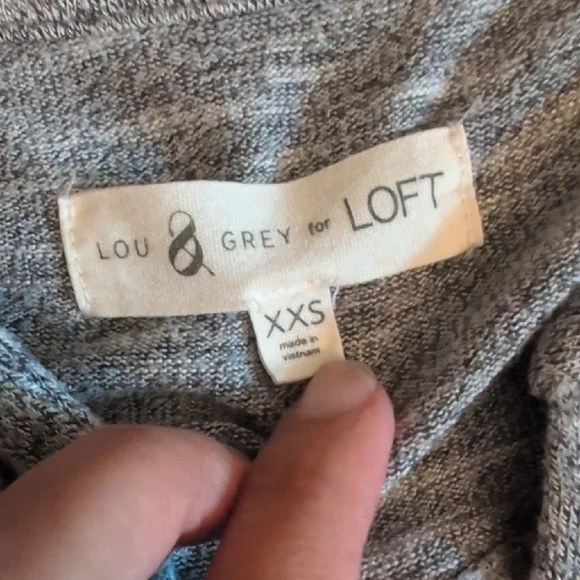 LOFT Gray Casual V-Neck Dolman Sleeve Dress - Picture 2 of 7